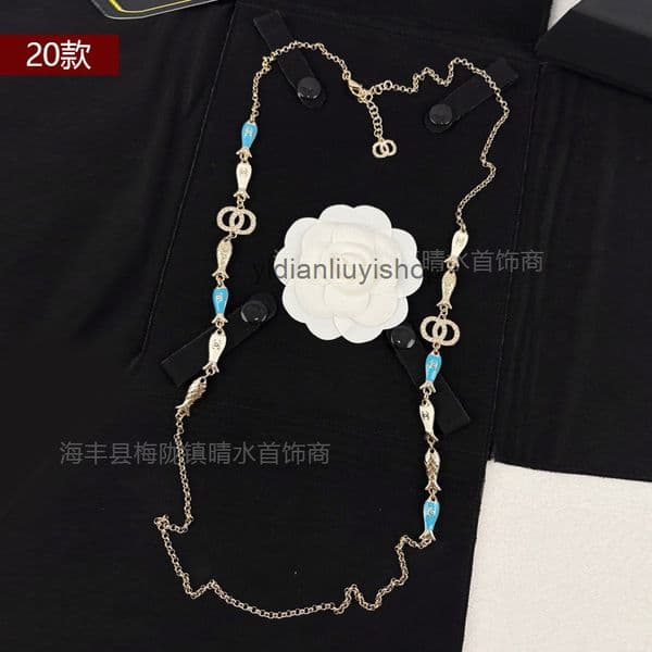 Designer Jewelry channels necklace double C letter sweater necklace for women long pearl necklace double-layer heart choker high-quality accessory cc necklace HC9N