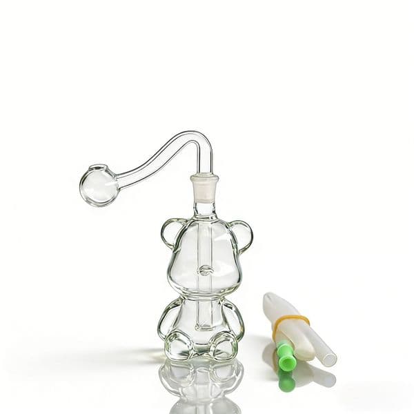 Wholesale Cute Colorful glass oil burner bong pipe Thick heady mini portable water bong hookah for smoking with 10mm male oil banger bowl and silicone hose