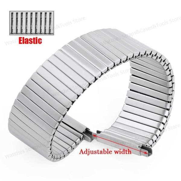 Metal Elastic Watch Band Stretch Expansion Stainless Steel Watch Strap 16-22mm Width Adjustment Bed Belt Men Wen BraceletJ260514