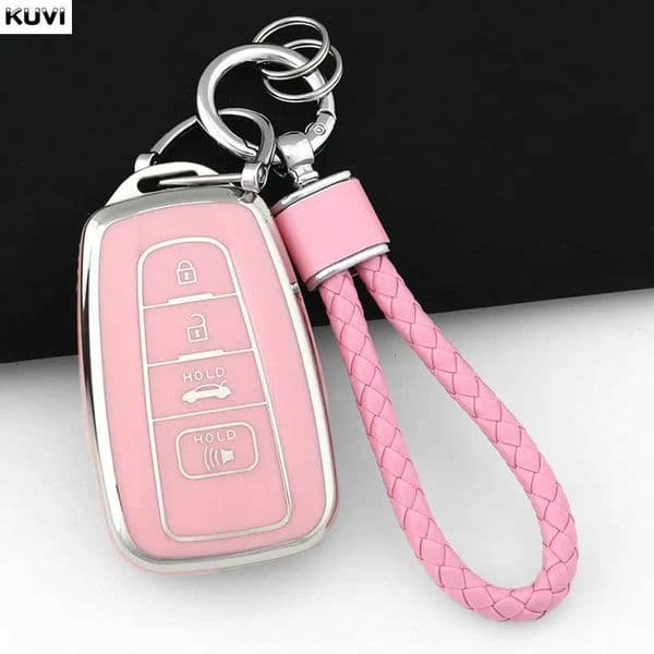 4 Buttons TPU Remote Car Key Case Cover For Toyota CHR Camry Corolla RAV4 Highlander C-HR Prius Land Cruiser Prado Key Chain Fob T260514