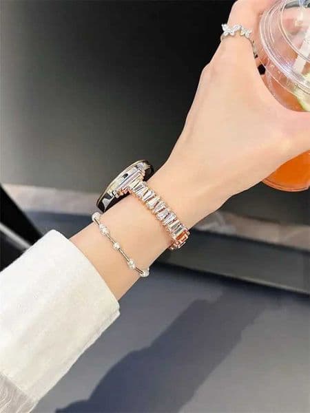 Metal fine new high-end diamond inlaid bracelet suitable for HW Watch Fit3/Fit4 straps and HW Band 8/9/10NFC handmade strapsJ260514