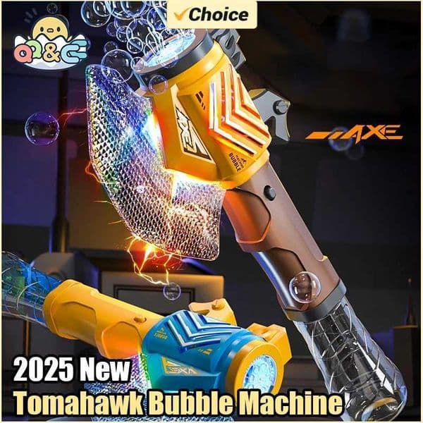 Axe Bubble Gun Handheld Bubble Stick with Lights Automatic Soap Bubbles Toy Outdoor Party Games Childrens Toys for Kids Boys L260514GH3B