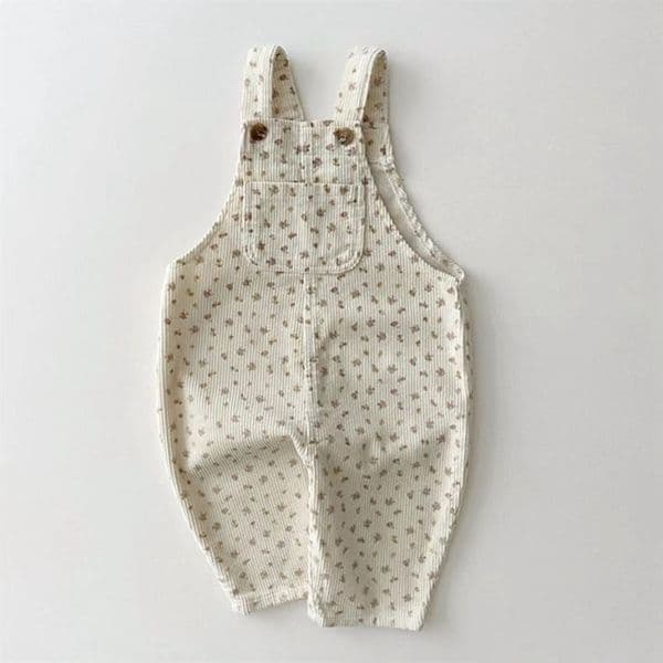 Autumn Baby Boy Solid Casual Overalls Girls Children Floral Suspenders Jumpsuit Kid Loose Cotton Trouser 260508