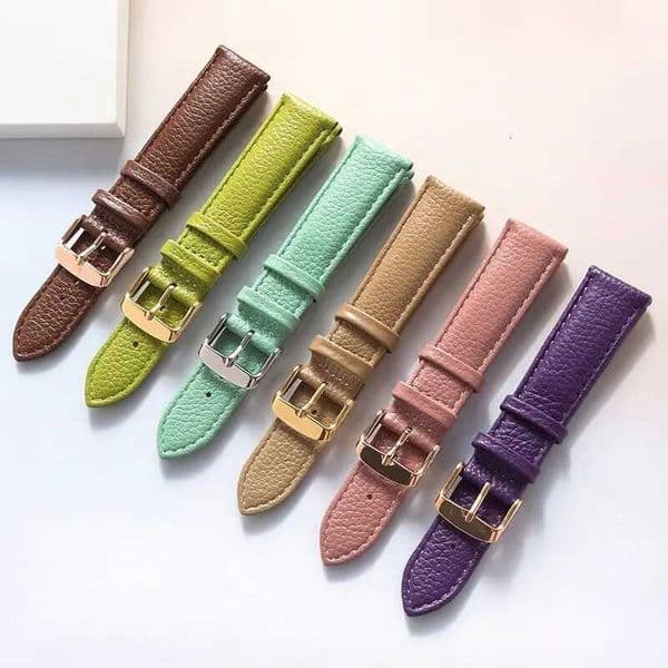 Genuine pebbled leather watch strap for men and wen with pin buckle elephant gray 14 15 16 17 18 19 20 22 mm strap accessoriesJ260514