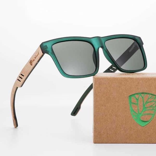 HU WOOD New High Quality Square Sunglasses For Men Polarized UV400 Fashion Sunglass Mirror Sport sun glasses Driving oculos C260514