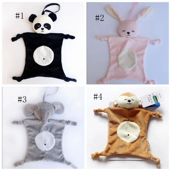 Baby Stuffed Toys Animal Appease Towels Soft Baby Doll Bibs Infant Sleeping Toy Newborn Gift Rabbit Panda Elephant Monkey 4 Designs TAX Duty FREE HJ