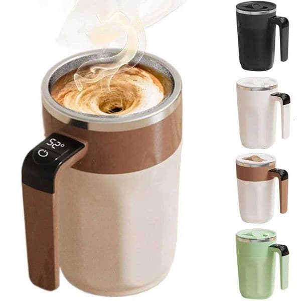 400ML Automatic Self Stirring Magnetic Mug with LCD Screen Coffee Milk Juice Mixing Cup USB Rechargeable Smart Thermal CupsT260514