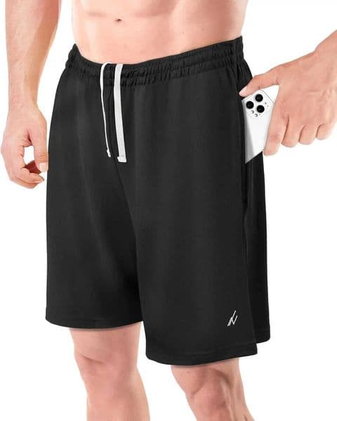 Mens Athletic Shorts Quick Dry Loose-Fit Lightweight Running Workout Gym Shorts with Pockets Z260514