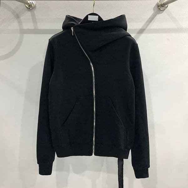 Autumn Zipper Design Black Hoodies Mens Womens Sportswear Jacket American Rock Hip Hop Street Wear Elastic Knitted Coats Q260515