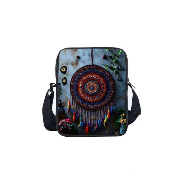 Dream Catcher Wind Chime Print Single Sided Messenger for Boy/Girls Children Best Gifts 2D Flat Cartoon Casual Crossbody Bag