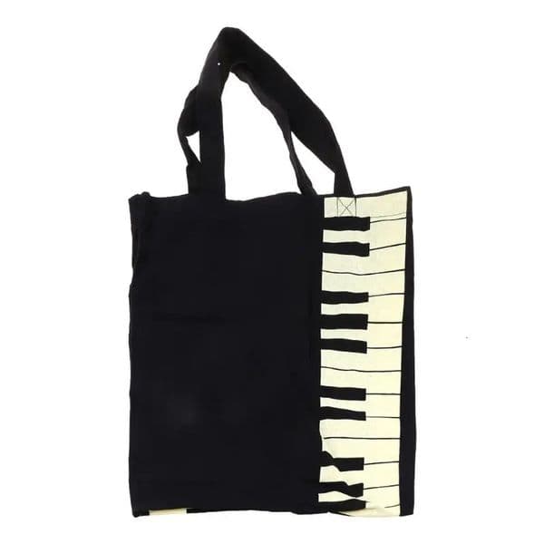THINKTHENDO Fashion Black Piano Keys Music Handbag Tote Bag Shopping 260514