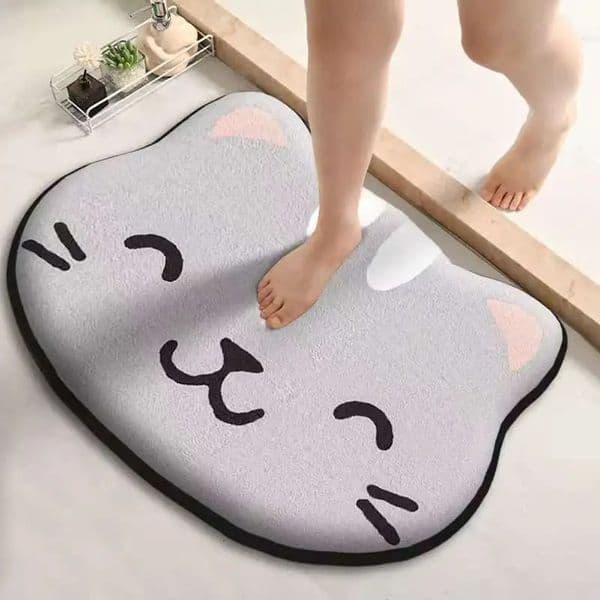 Cartoon Shaped Bathroom Absorbent Foot Mat Shower Room Anti-slip Floor Mat Flannel Printed Dirty Resistant Entrance Mat 260513