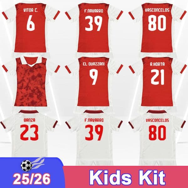 25 26 SC Braga R.HORTA Kids Kit Soccer Jerseys BANZA F.NAVARRO VASCONCELOS EL OUAZZANI J.MOUTINHO ZALAZAR LAGERBIELKE Home Away Football Shirts Uniforms