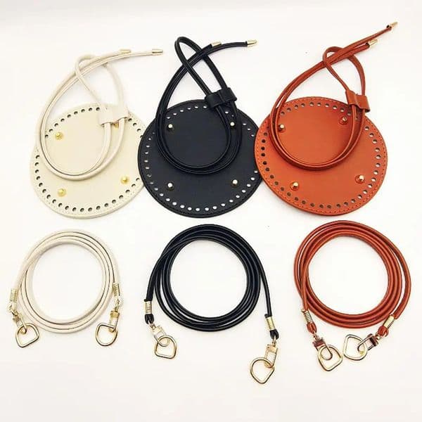 Fashion Drawstring Bag Bottom DIY Hand Woven Bag Crochet Shoulder Strap Woven Handbag Set Durable Bucket Bag Accessories 260514