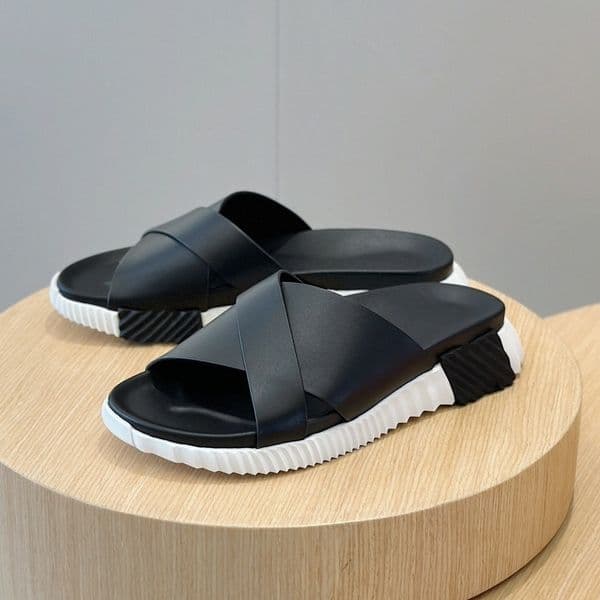Designer Electric Infra Slippers Sliders Slipper Women Mens Men Womens Leather Black Beige Naturel Calfskin sdc p6AH#