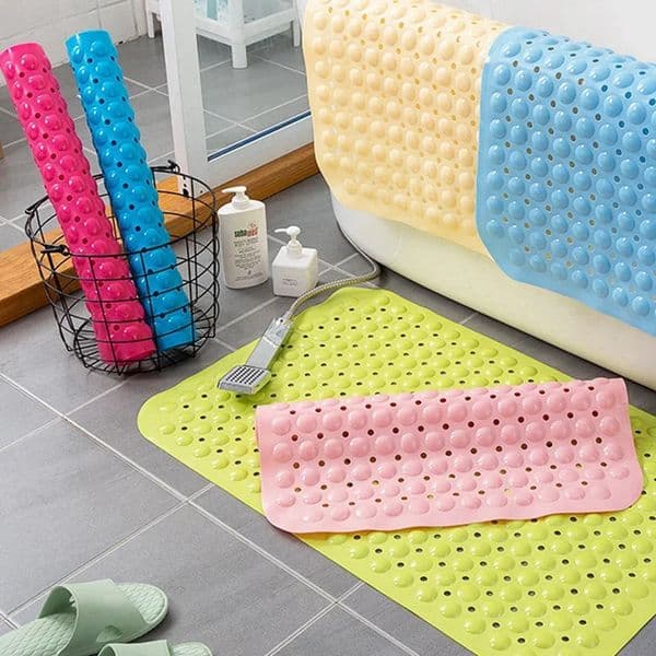 Extra Long Anti Slip Bath Tub Mat Bathroom Shower Mat Transparent Antibacterial Machine Washable for Bathroom Kid Toddler Senior 260513