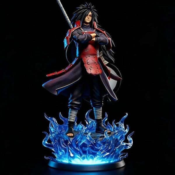25cm/42cm Anime Naruto GK Uchiha Madara CW Gatekeeper Ver Light Up Figure PVC Statue Collect Model Toy Desktop Ornament Boy Gift 26Y0515
