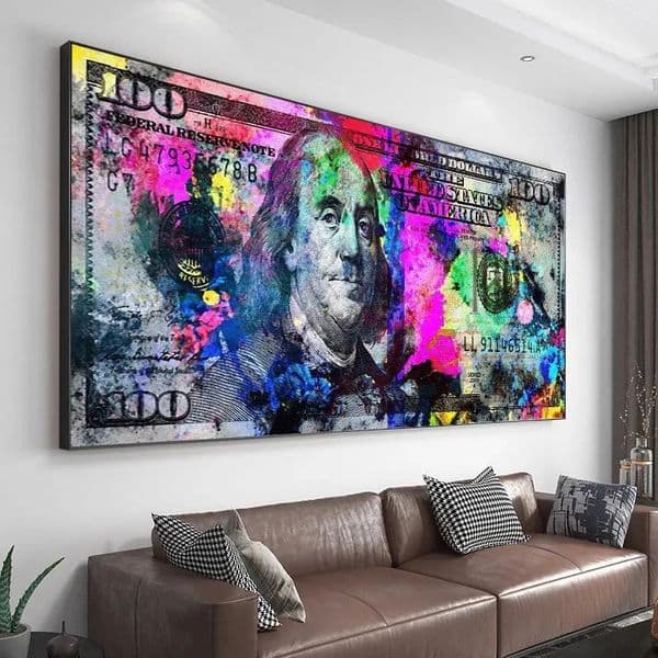 2026 Paintings Inspirational Dollars Print 100 Dollar Poster Cash Art Bill Money Canvas Living Room Decoration Wall Picture Free Shipping 03