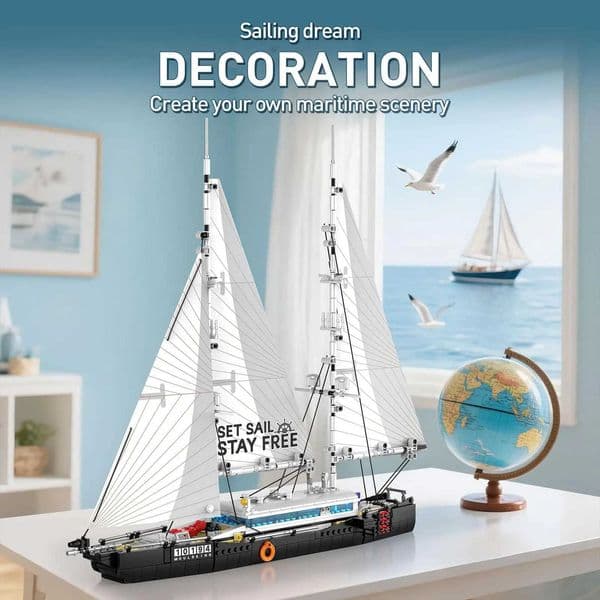 Ship Building Toy GiftCreativity Big Sailboat Model Blocks Toy for Kid SailboatNautical Adventure Experience Construction Toy Z260515
