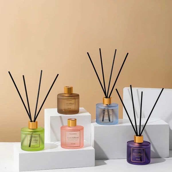 Hot S 1Pc 50ml Reed Diffuser Gift Set with Fiber Sticks - Cylindrical Bottle Aratherapy Essential Oil He DecorJ260515 thumbnail 2