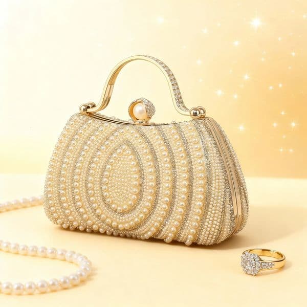 pearl evening bag set with diamonds versatile for wedding banquet and party dresses handbag romantic date shoulder 260514