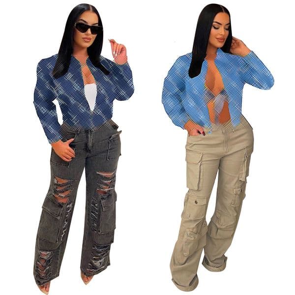 Womens Clothing New Jacket Casual Style Soft High-End Versatile Jacquard Denim Coat