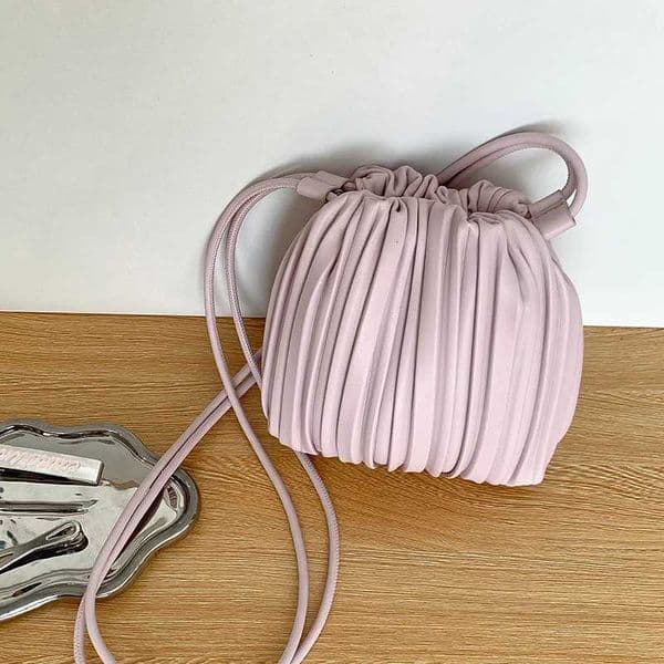 PU Leather Small Square Crossbody Bags for Women 2025 New Fashion Pleated Versatile Phone Shoulder Bag Korean Handbags H260515