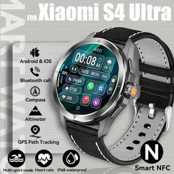 2026 New S4 Ultra SmartWatch Men IP68 AMOLED Outdoor Sports GPS Compass Heart Rate Waterproof NFC BT Call Watch 26L0515