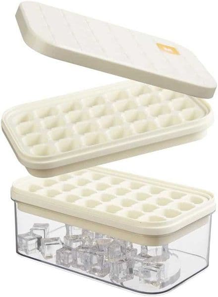 Brigii Ice Cube Tray with LidBin Ice Cube Mold with 56 Cubes Stackable Ice Trays for Freezer with Easy-Release Silicone Bottom for Drinks Coffee cocktail