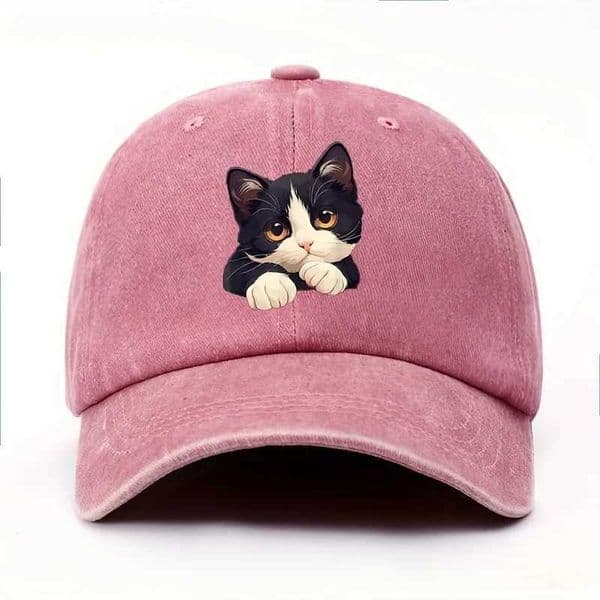 Funny Style Cat Patterned Baseball Cap with Adjustable Outdoor Casual Hat Suitable for Both Men and Women Cat Enthusiasts C260515