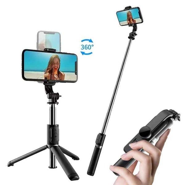 Portable Selfie Stick Phone Tripod With Wireless Remote Extendable Tripod Stand 360 Rotation Compatible S260514