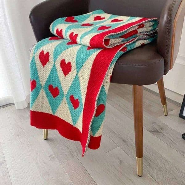 Luxury Sofa Throw for Women Summer Fall Cute Love Shawl Home Office Nap Blanket Living Room Feel Bed End Cover 26Y0515