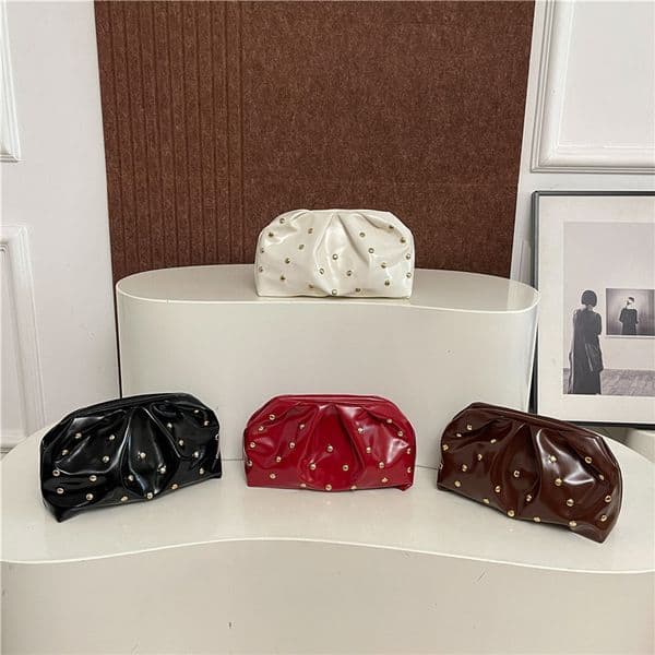 Folded Versatile Polka Dot Fashion Simple Evening Bag Women's Retro Casual High-end Temperament Clutch Bag