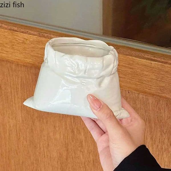 White Cloth Bag Coffee Cup Creative Ceramic Mug Concentrated Latte Cup Beverage Cup Milk Cups Juice Cups Household DrinkwareJ260515