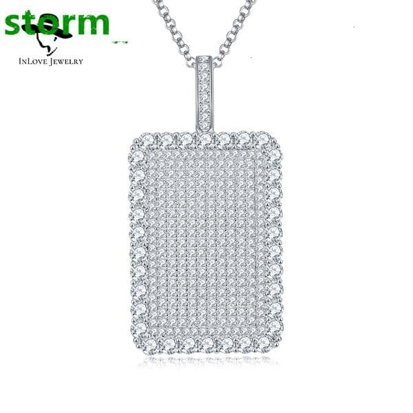 New Arrival Hiphop 925 Silver Moissanite Pendant Necklace Womens/Mens Jewelry