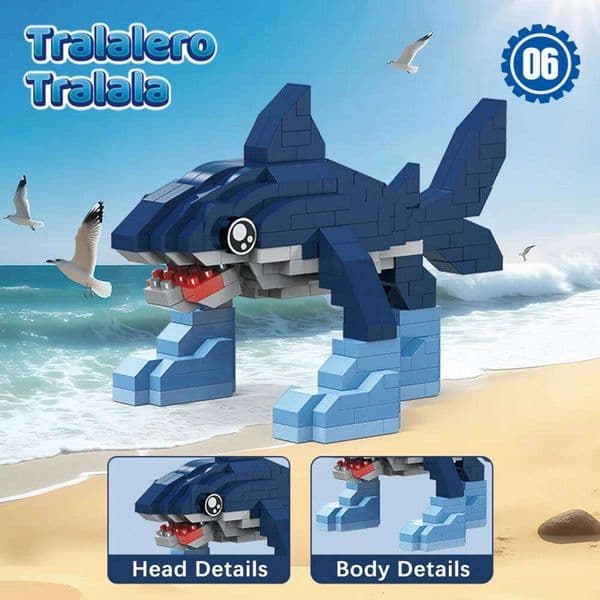 Brainrot Bricks Tung Sahur Figures Tralalero Tralala Building Blocks Toys for Boys Birthday Creative DIY Christmas Gifts