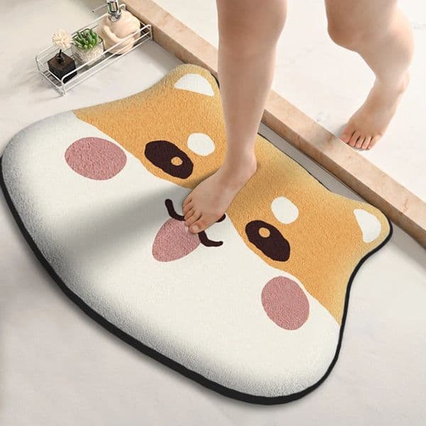 Thickened special-shaped bathroom absorbent floor mat flannel toilet mat shower room non-slip and dirt-resistant foot mat 260513