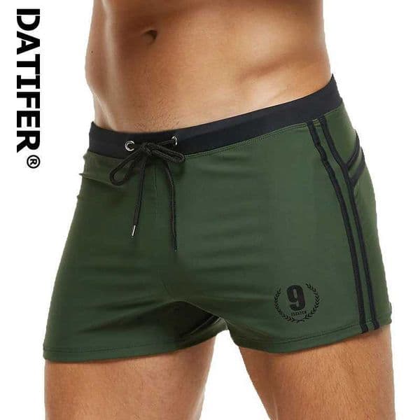 DATIFER Brand Summer Gym Shorts Men Breathable Fashion Adjust waist Swimming Shorts Men Trunks Sport SwimSuits Beach Pants L260515