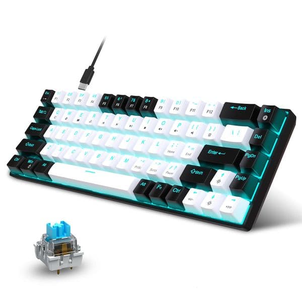 68 Keys Mechanical Keyboard Ergonomics RGB Backlit LED Swappable e Switch Gaming for PC Laptop Office 260506 Y260525
