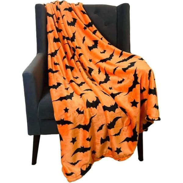 1PC Gifts Black Bats Printed Flannel Blanket Perfect for Sofa Office Bed Travel Sleep Read Relax Camping four season use 26Y0515