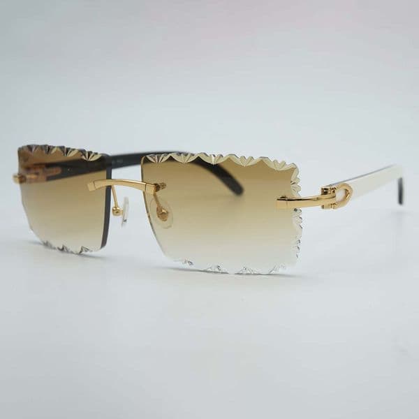 Premium CT0046S Inspired Rectangle Rimless Sunglasses Lightweight Metal Frame Comfortable Wear Trendy Designer Shades For Both Genders