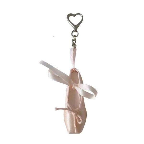 Delicate Ballet Shoes Bows Strap Charm Eye Catching Keyring Unique Keychain Bag and Phone Pendant for Girls Woman J260514