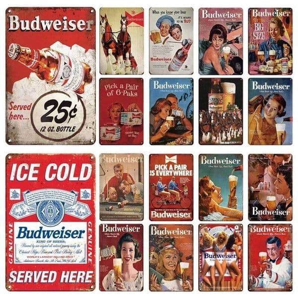 Tin Sign Original Budweiser BEER Signs Funny Metal Posters Plaque Retro Vintage Plate For Bar Club Wall Decor J260515