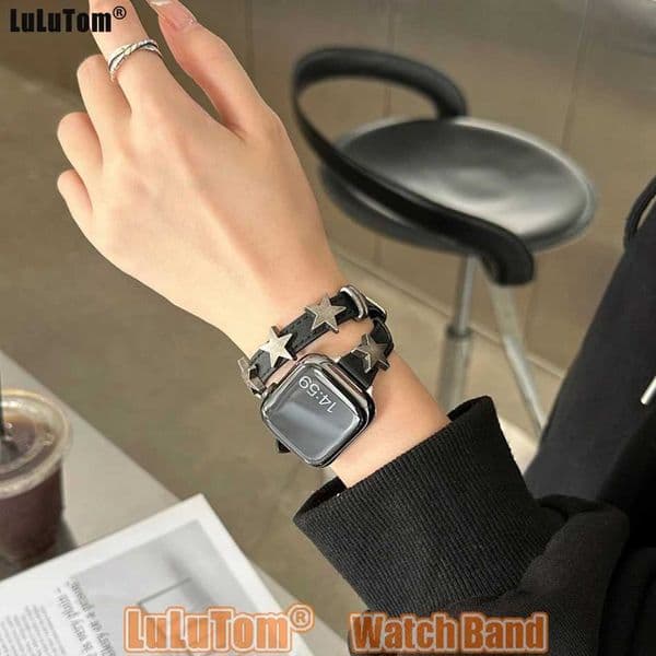 Retro Punk Leather Strap for Watch Series 10 9 8 7 6 SE 5 4 3 38/40/41/42/44/45/46mm IWatch Ultra 2 49mm Band Bracelets X260514 thumbnail 2