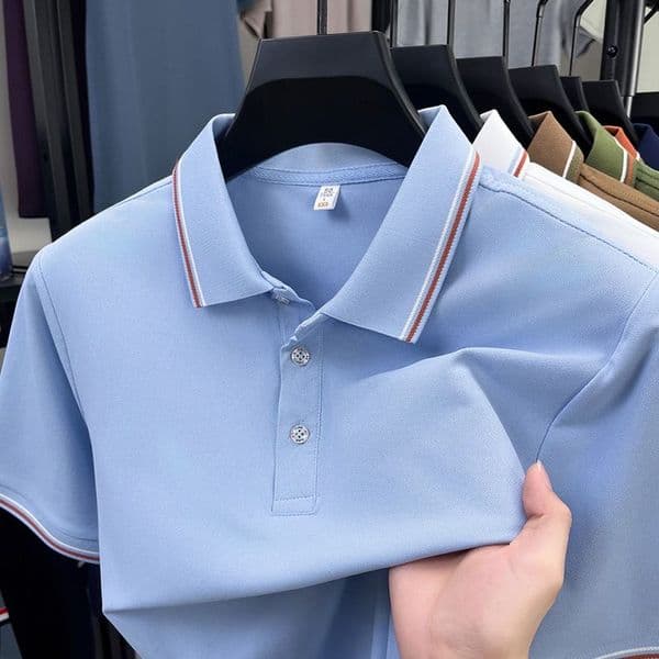 Men's Short Sleeve Cotton Polo Shirt Solid Color Wrinkle Resistant Business Office Golf Daily Casual Wear