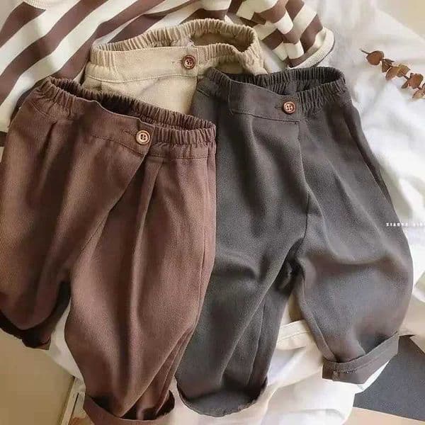 Childrens Korean Casual Pants for Babies Spring 2022 New Boys and Girls Solid Color Loose Fitting Harlan Pants Long Pants L260515CFA5