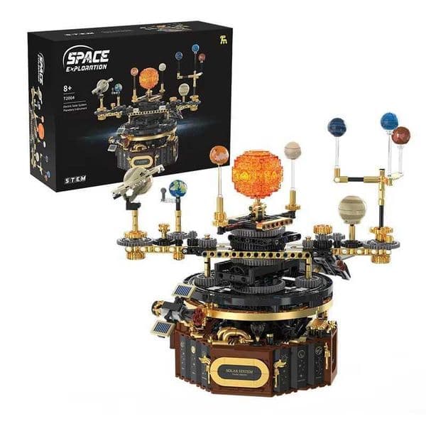 STEM Electric Rotating Universe Electric Solar System Light MOC Building Blocks Sun Earth Model Space Science Education Kid ToyJ260515