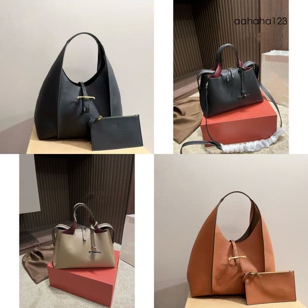 Mirror Quality Designer TOD Top-Grain Cowhide Black Handbag Luxury Clutch Bag With Shoulder Strap For Women Weekend Outings Bag Women Evening C3 Ba