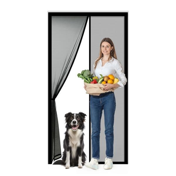 Sheer Curtains 100sizeBlack Mosquito Door Curtain InsectProof with HookandLoop Installation for Home Office and Outdoor Use 260512