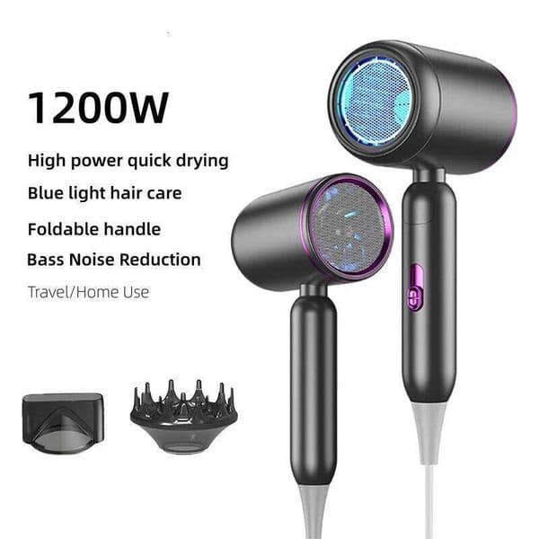 Foldable Dryer, Home Salon, Dormitory, Constant Temperature, High-Power Blue Light Hot And Cold Portable Hair Dryer W260515
